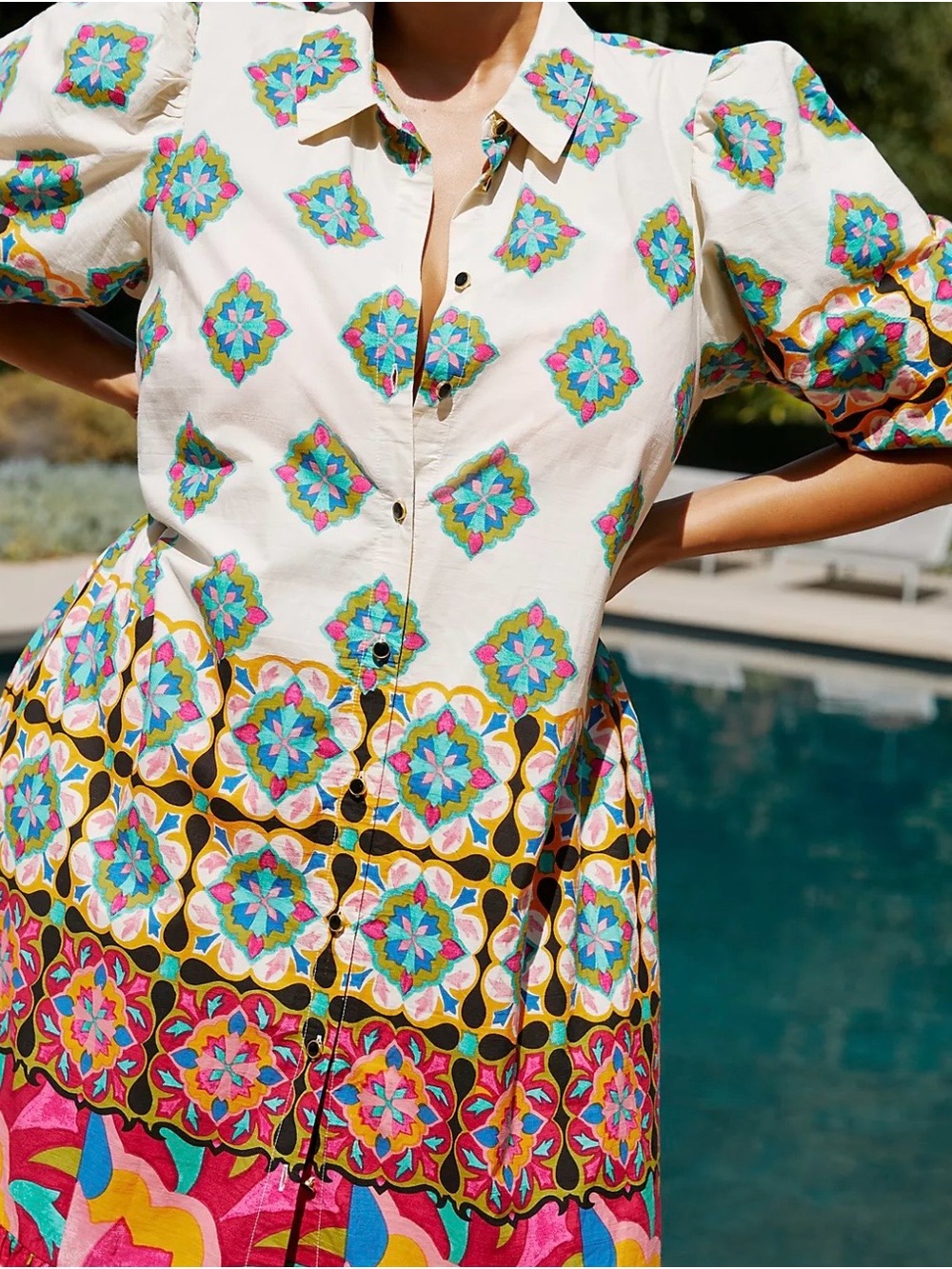 By Anthropologie Mixed Print Buttondown Maxi Dress - Picture 5 of 10